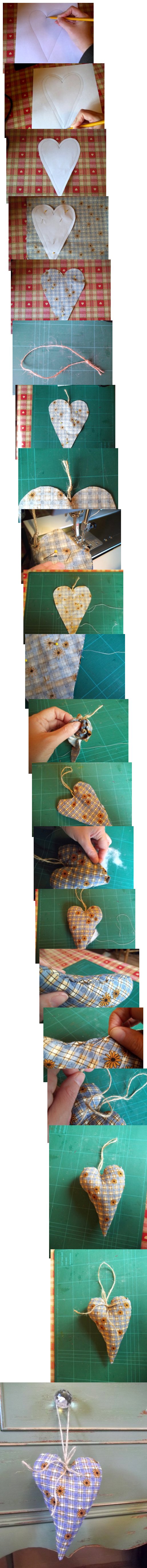 Things to make and do - sew a hanging heart decoration