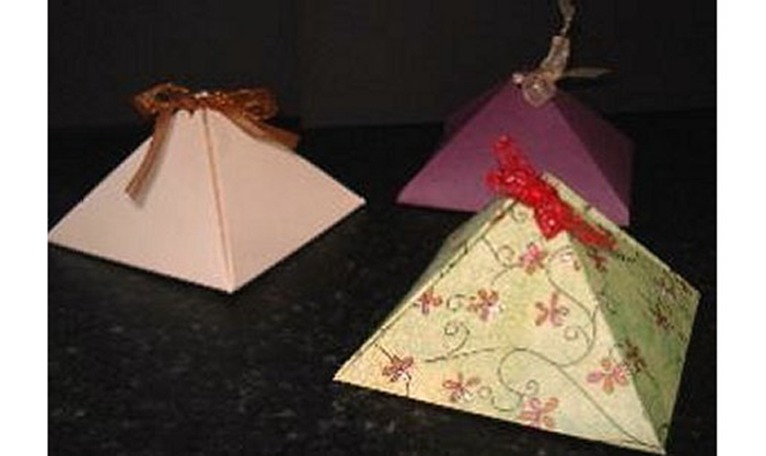 Things to make and do - Gallery: pyramid box by Sam of Craft Island