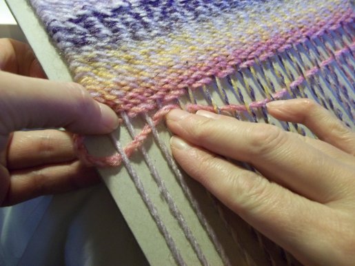 Things to make and do -  Weaving with a simple homemade loom