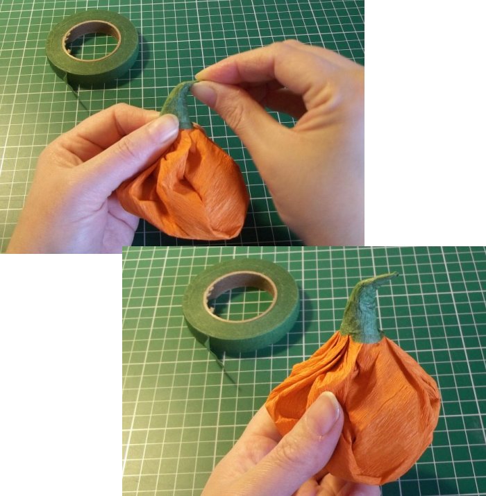 Easy Tissue Paper Pumpkin Favours